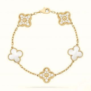 CLOVER - Weißgold Zirkon Armband
