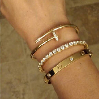ELEGANCE NAIL - Gold Zirkon Armband
