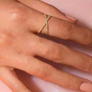 Nia Gold Diamant Kreuz Ring