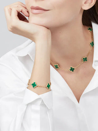 CLOVER - 10 Motive Green Necklace