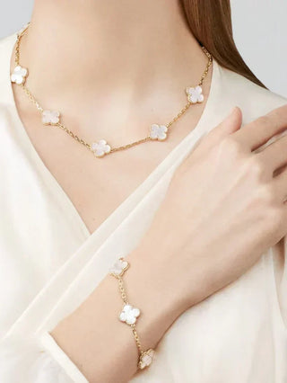 CLOVER - 10 Motive White Necklace