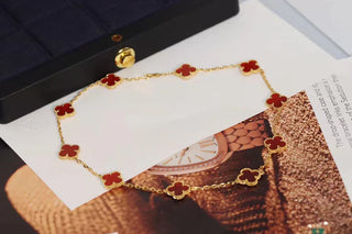 CLOVER - 10 Motive Red Necklace
