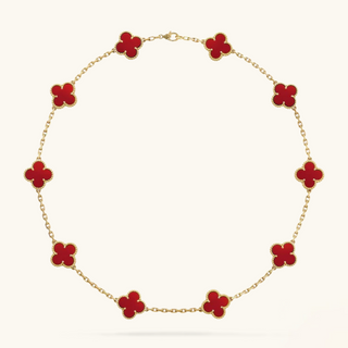 CLOVER - 10 Motive Red Necklace