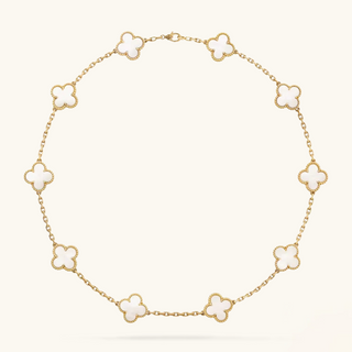 CLOVER - 10 Motive White Necklace