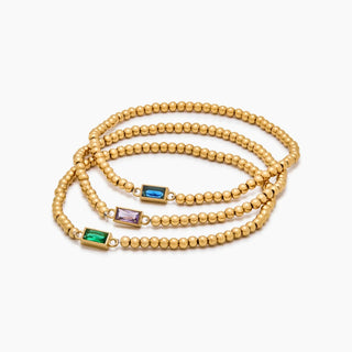 Gold Perlen Geburtsstein Armband