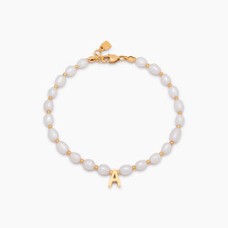 Perlen-Anfangs-Charm-Armband