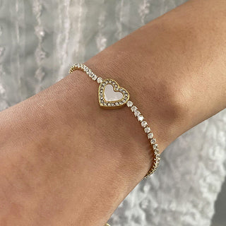 Cameron Diamant Herz Tennisarmband