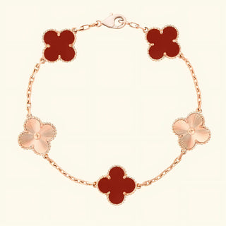 CLOVER - Rose Crystal Red Bracelet