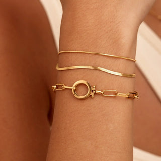 Doppel-Schlangen-Ketten-Lagenarmband