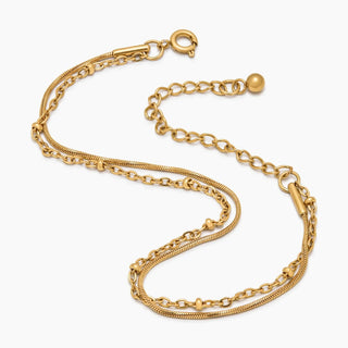 Perlen- & Schlangenkette geschichtetes Armband