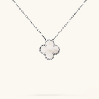 CLOVER - Weiß/Silber Halskette