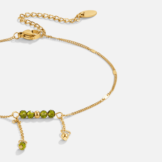 Arizona Green Bead Tassel Anklet