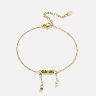 Arizona Green Bead Tassel Anklet
