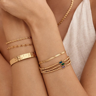 Gold Perlen Geburtsstein Armband