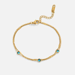 Geschichtetes Blaues Athena Kristallarmband