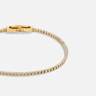 Niyah Weiß Kristall Gold Armband